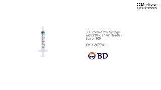 BD Emerald 2ml Syringe with 23G x 1 1 4 Needle Box of 100 307741