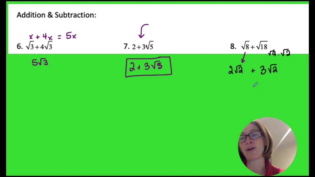 Coach Fred's Alg 2 ~ Coach Fred's Radical Operations (Part 2) - YouTube