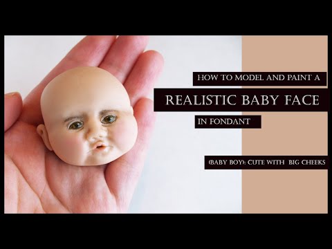 How to Model/Paint a Realistic Fondant Face - Baby:Baby in Panda Outfit 1 of 2 (Gumpaste Applicable)