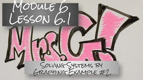 Module 6 - Lesson 6.1 Video #3 (Solving a System by Graphing)