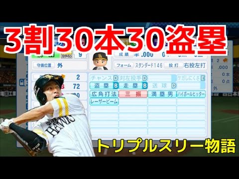パワプロ16 柳田悠岐のトリプルスリー物語 1 Youtube
