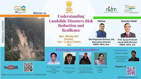 Webinar on Understanding Landslide Disasters Risk Reduction and Resilience.| DISASTER IN INDIA | IN