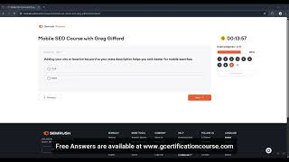 SEMrush Mobile SEO Course with Greg Gifford Exam Answers | Live Pass