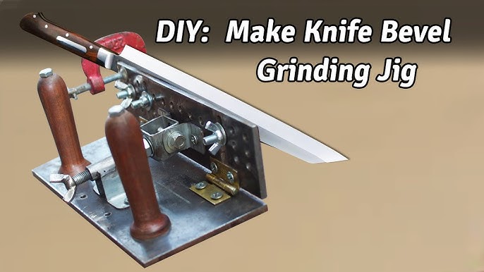 VEVOR Belt Grinder Knife Jig 7-3/4'', Long Sharpening Locator 85~ 115, Adjustable Angle, Belt Knife Sharpener Jig Tool Holder, Dual Handles, Knife