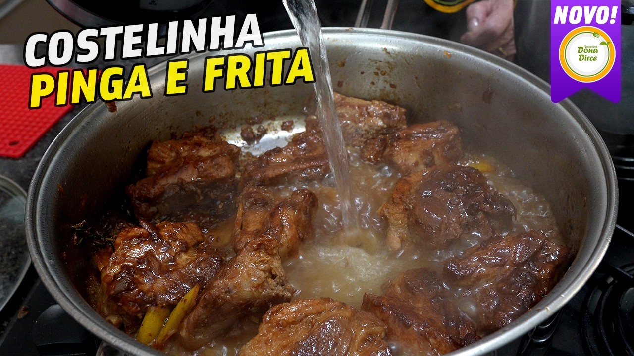 O SEGREDO DA COSTELINHA PINGA E FRITA | COSTELA DE PORCO NA PANELA | CARNE SUÍNA PINGA E FRITA 