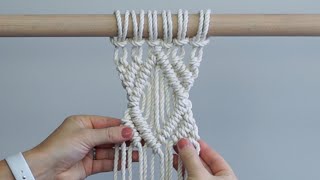 DIY Intermediate Macrame Tutorial: Marquise Diamond with Double Half Hitch Knots!