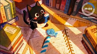 Cozy Cat Study Session | Pomodoro 50 Focus Timer with Lo-Fi Vibes