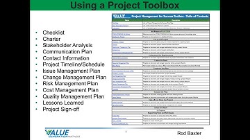 Module 3 - Creating a Project Toolbox - Value Generation Partners