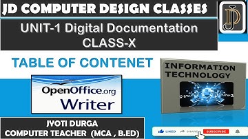 TABLE OF CONTENT IN OPEN OFFICE WRITER