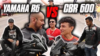 R6 de Mr Steven TC VS CBR 600 !! Brutal batalla!!!