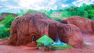 Dig mountain to build technologically modern secret house and most beautiful swimming pool.