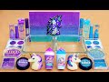 Purple vs Teal Blue - Mixing Makeup Eyeshadow Into Slime ASMR
