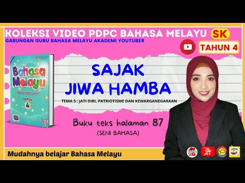 SAJAK JIWA HAMBA | BAHASA MELAYU SK TAHUN 4 TEMA 5 HALAMAN 87