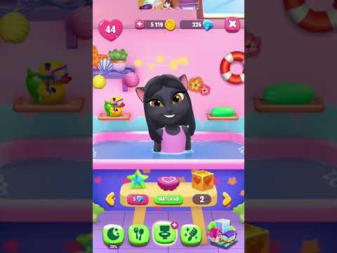 [My talking angela 2] Cat piekunia farting the tub 2🐈‍⬛💨🛁🤣