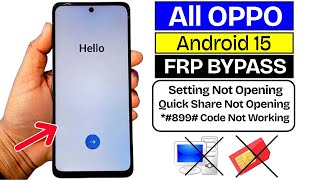 All Oppo Android 15 Frp Bypass 2025 (Quick Share Not Open) Oppo A3x 5G Frp Bypass/Unlock Without PC