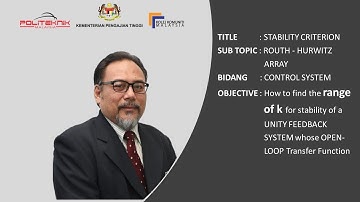 ROUTH – HURWITZ ARRAY