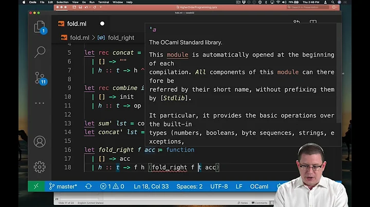 Fold | OCaml Programming | Chapter 4 Video 5