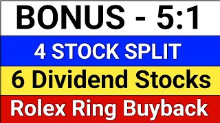 Bonus and Split? upcoming Dividend Stocks? Rolex Ring Buyback? Goldiam. Exide. Biocon. Tech Mahindra