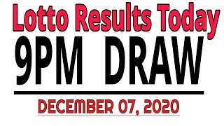 Pcso lotto Results Today December 07 2020 9pm draw swertres results today 3d 2d stl