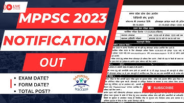 MPPSC 2023 NOTIFICATION | MPPSC PRE EXAM DATE | MPPSC 2023 TOTAL POST |  BY- NARENDRA BHADORIYA SIR