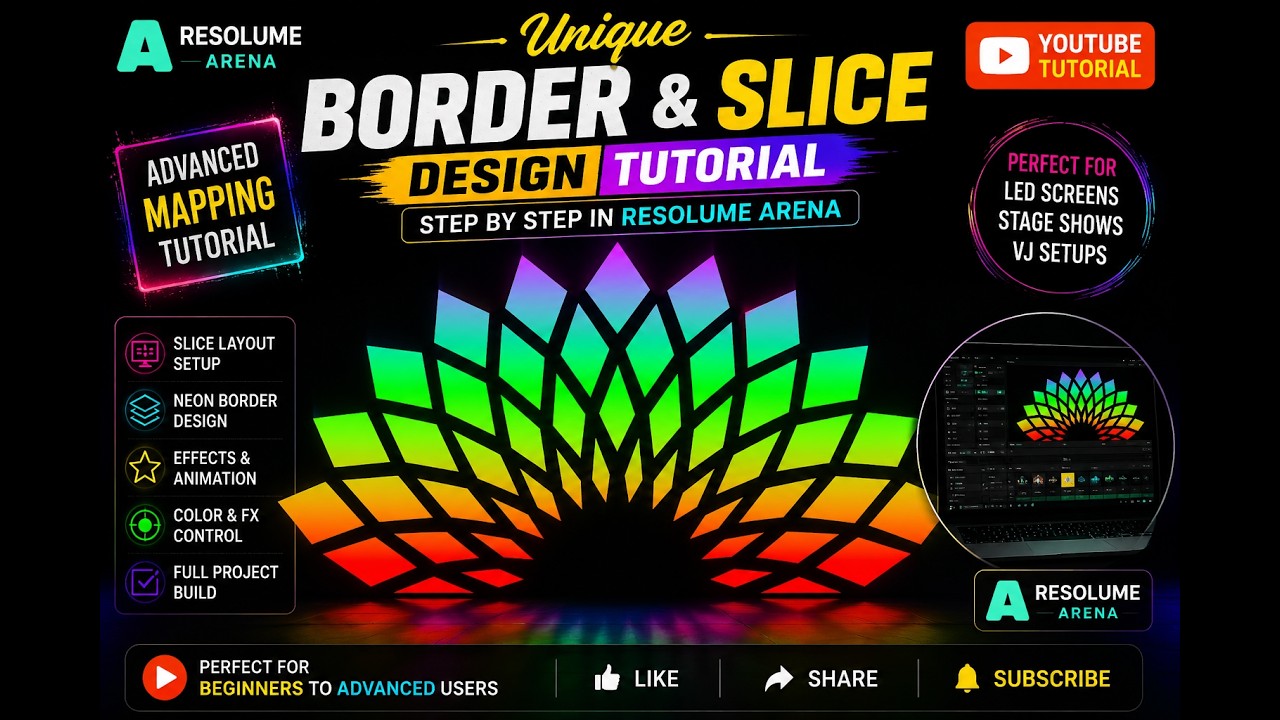Unique Border & Slice Design Tutorial | Resolume Arena Advanced Mapping ...