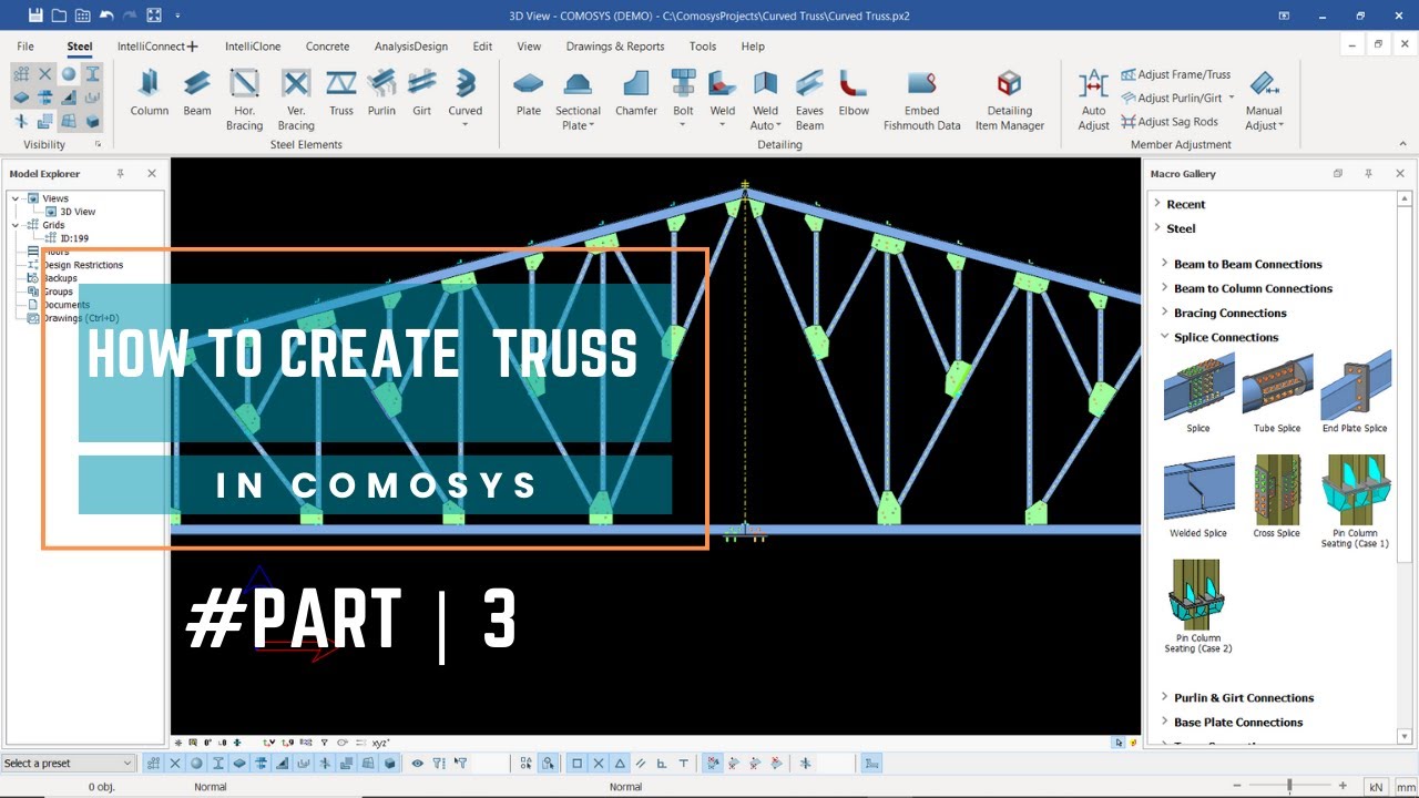 Comosys Introduction Creating Truss in COMOSYS_Part3 - YouTube