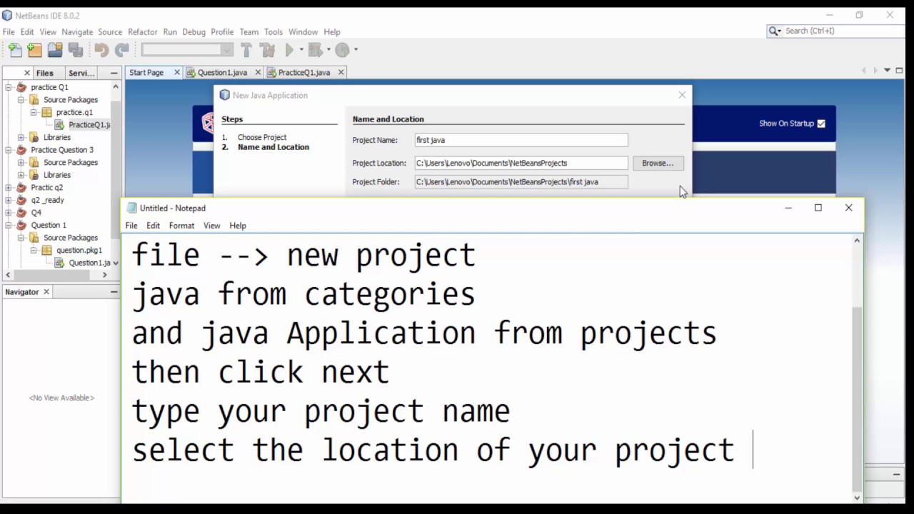 How to Create a Java Program Using NetBeans - Thinking in Java - YouTube