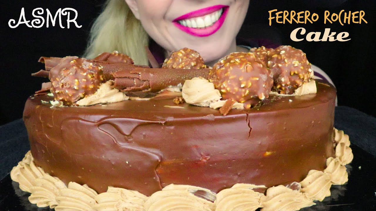 ASMR: FERRERO ROCHER CHOCOLATE CAKE 🎂 | No Talking Mukbang | Real Eating Sounds
