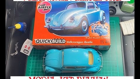 AIRFIX QUICK BUILD VOLKSWAGEN BEETLE J6015- MODEL KIT REVIEW - UNBOXING AND BUILD