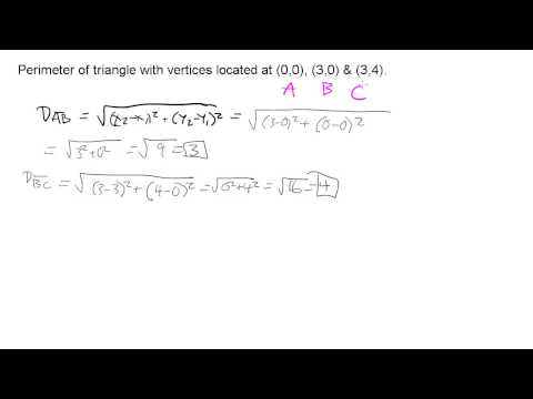 Video: How To Find The Perimeter Of A Triangle Given The Coordinates Of Its Vertices