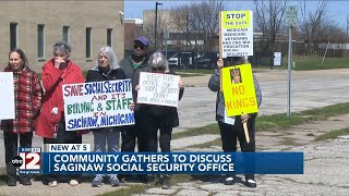 Saginaw community members hold protest outside Social Security Office