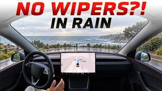 FSD 14.3.10 in the Rain With Wipers OFF - What Did FSD Do?