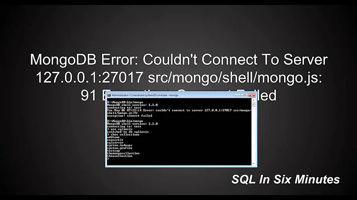 MongoDB Error: Couldn't Connect To Server [IP]:[Port] src/mongo/shell/mongo.js:91 Exception