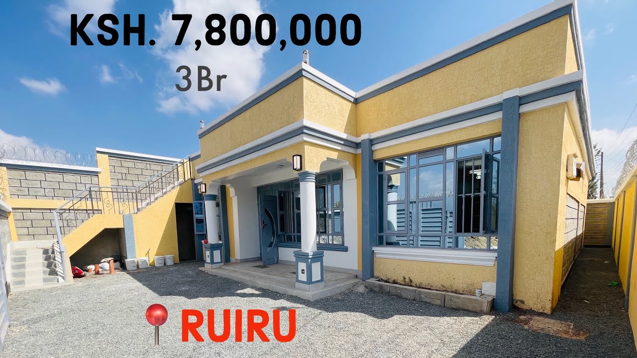 🔥INSIDE A PERFECTLY EXECUTED ✅Ksh 7.8M FLATROOF 3BEDROOM BUNGALOW in  RUIRU,KIMBO.