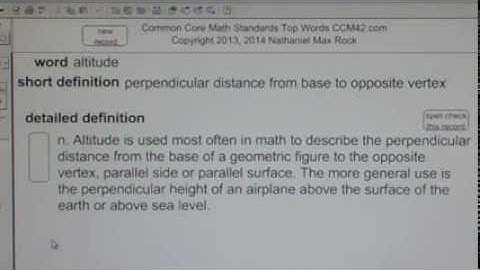 altitude Common Core Math Standards Top Words CCM42.com