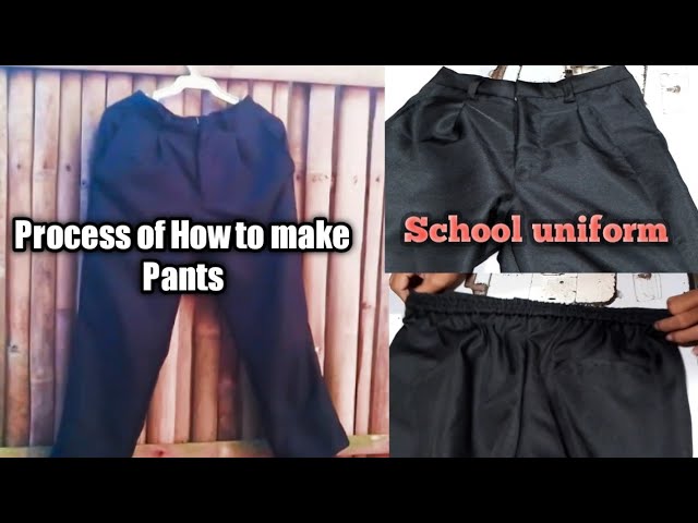 Process of How to make Pants School Uniform. Process of How to sew