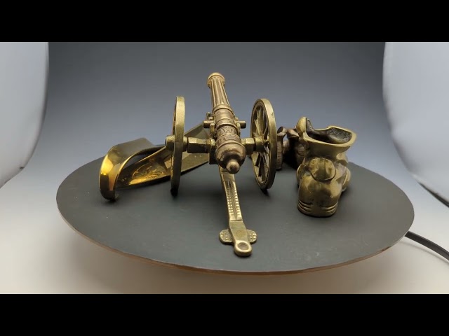 英国ヴィンテージ 真鍮製 大砲＆靴オブジェx3 靴べらx2 アソート - YouTube