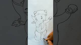 Fast ganesha drawing ? Felt cute ?might delete later ? youtubeshorts ganeshadrawing
