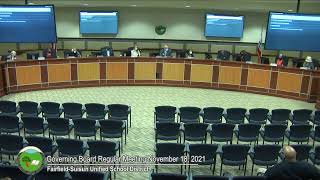 Regular Governing Board Meeting - November 18, 2021