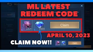 Mobile Legends Redeem Code for April 10 2023 2000 Diamonds Giveaway