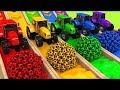 Drill construction vehicles bulldozer tractor cars pretend play with learn colors toys for kids