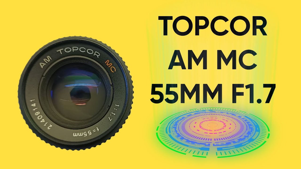 Vintage 35mm camera lens Topcor AM MC 55mm F1.7 on full-frame