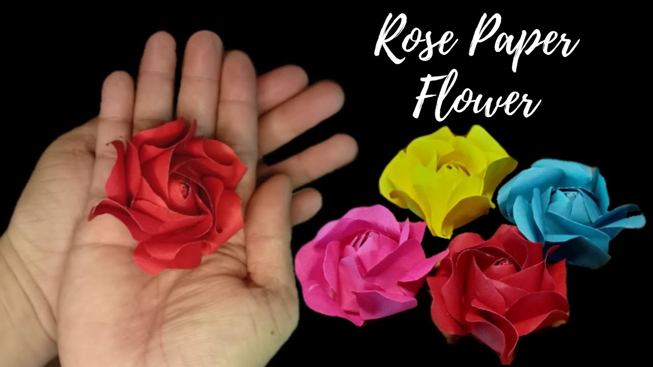 How to make ROSE paper flower / DIY Flower / Step by Step - YouTube