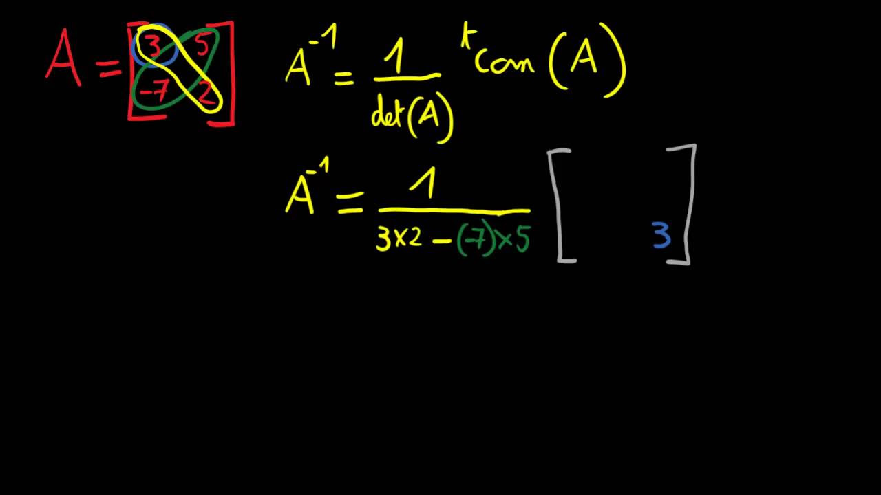 Calculer linverse dune matrice  2x2 en utisant sa comatrice et son dterminant