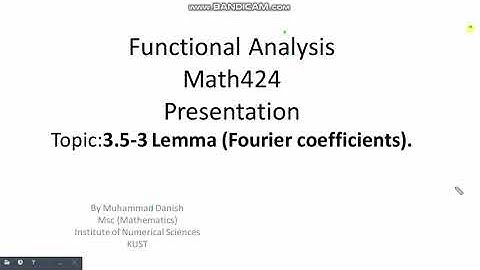 Lemma( Fourier coefficients) part 1