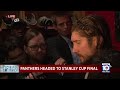 Panthers goalie Sergei Bobrovsky speaks to reporters after Game 6 win