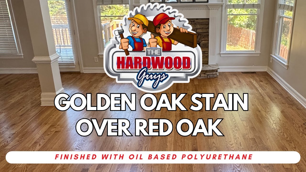 Prefinished and site-finished floors sanded and blended with Golden Oak stain in an Acworth, GA home