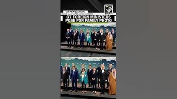 G7 foreign ministers and outreach guests pose for family photo in Canada