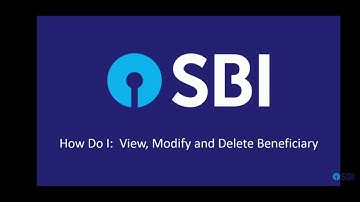 SBI RINB: VIEW MODIFY & DELETE BENEFICIARY