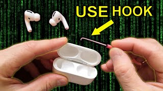 Airpods Pro Not Charging - Fix by bending charging contacts with hook.